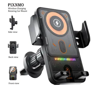 NewYear magnetic Fast Wireless Car Charger 15W 360° Rotate & Multi-angle Adiustment Car Mount Smartphone Cellphone Standwith Auto Clamping Phone Holder - Compatible with iPhone 16/15/14/13/12/11 Pro Max, Samsung Galaxy S24/S23/S22/S21