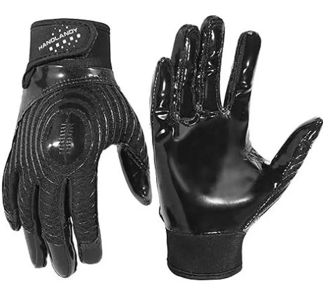 Football Gloves for Youth & Adults(Black), Sticky Wide Receiver Grip Gloves, Hot Pink Stretch Fit Football Gloves Adult.Rugby Gloves