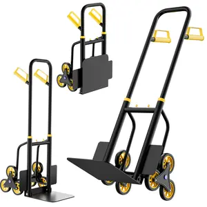 Stair Climbing Cart, Heavy-Duty Stair Climbing Hand Truck with Telescoping Handle & 6 Wheels, 440 Lb Capacity, Dolly Cart for Home, Moving, Groceries, Warehouse