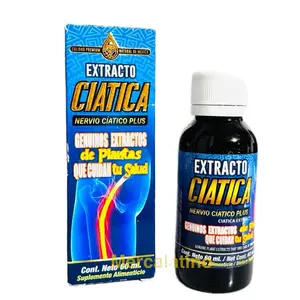 Natural de Mexico Extracto Ciatica 60 ml Healthcare Supplement Dietary Vitamin for Sciatic Pain Relief with Vitamins B1 B2 B3 B6 B12