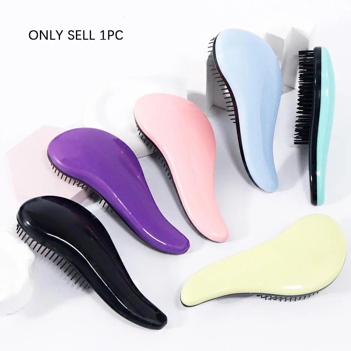Anti-Static Massage Brush, Soft Nylon Hairbrush, Dry Wet Use, Durable Abs Handle, Suitable for All Hair Types, Unisex Design