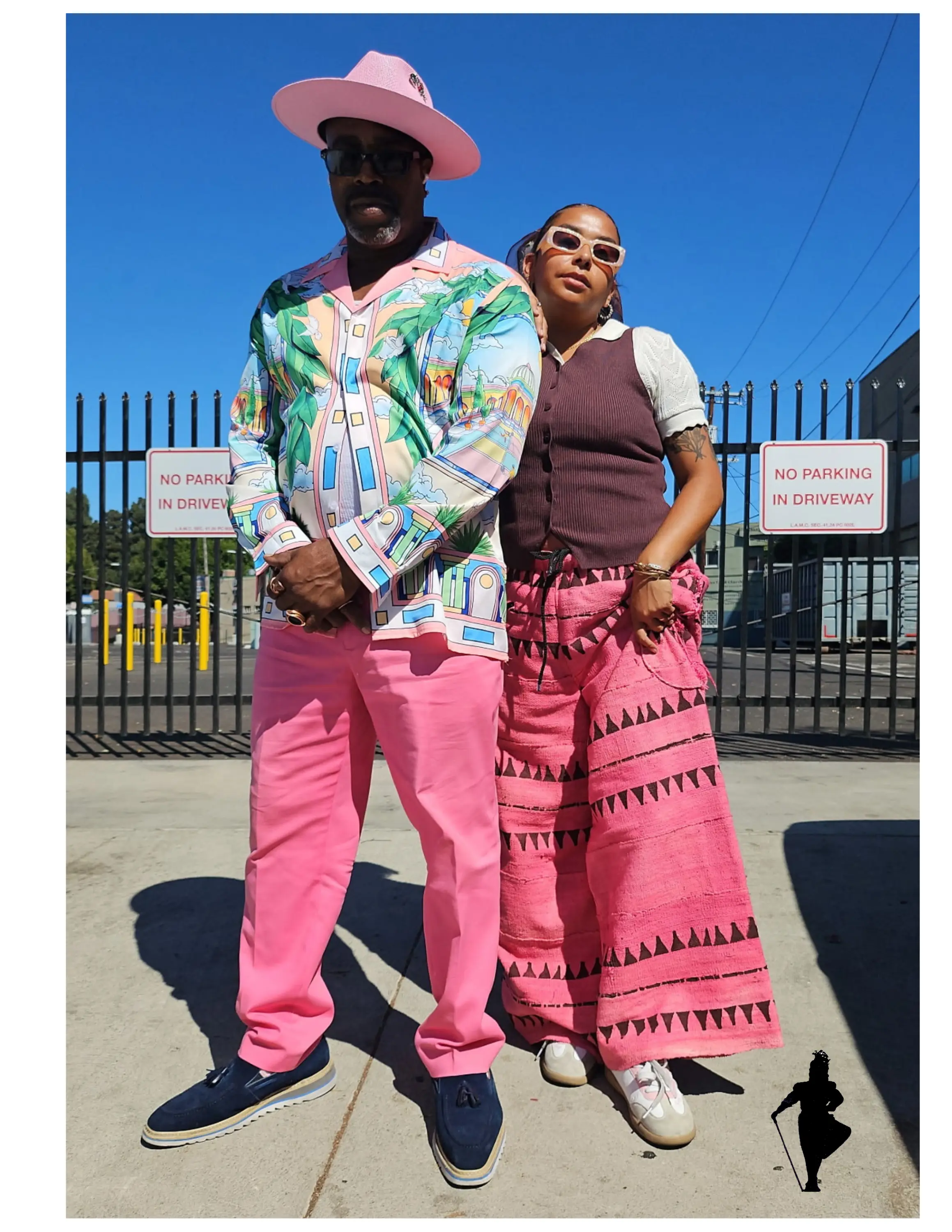 Pink Mudcloth Drawstring Unisex Pants | Handwoven Mudcloth from Mali | Handmade in USA