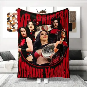 W-WWE, Wrester Star,Stephanie Vaquer La Princesa Wrestling Theme Flannel Blanket, Soft Warm Multi-Scene Use, Christmas Gift For Wrestling Fans,Christmas Gift,New Year Gift, Gift For Kids