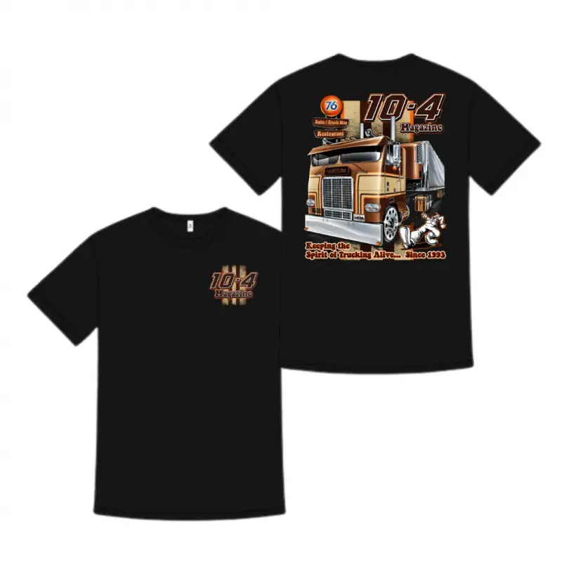 180g[100%cotton]10-4 Magazine Truck Stop Shirt, Vintage Semi Truck Graphic Tee, Classic Trucker Apparel for Men, Gift for Long Haul Drivers and Diesel Fans, Truck Stop and Highway Road Trip Outfit