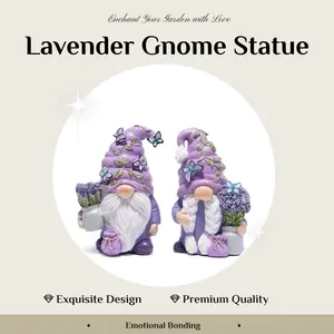 2026 Mother's Day Gift: Hodao Adorable Lavender Gnomes with Butterflies - Heartwarming Garden Decor for Mom