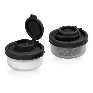 Waterproof Salt Shaker Set, Transparent Plastic Containers with Lids, Ideal for Camping Picnics Outdoor Kitchens Travel Spices Organizer, Salt Pepper Shakers
