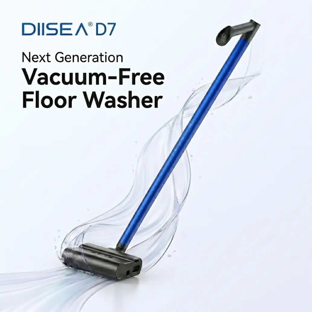 DIISEA D7 Compact Floor Cleaner Machine, 180° Lying Flat Cordless Wet & Dry Vacuum, 2.8kg Ultra-Lightweight Home Cleaning Tool for Hardwood Users, IPX6 Waterproof Self-Cleansing, Odor-Free