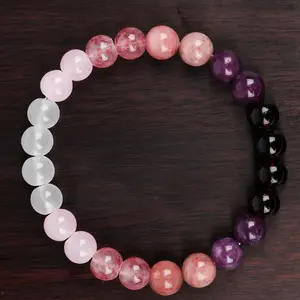 4PCS Natural Crystal Bracelet Set For Wealth Protection Calm Mind Unisex #healing jewelry#wealth amulet#arpurraina money attraction#Matching Heart Charm#casual all-season#casual daily wear accessory#friendship