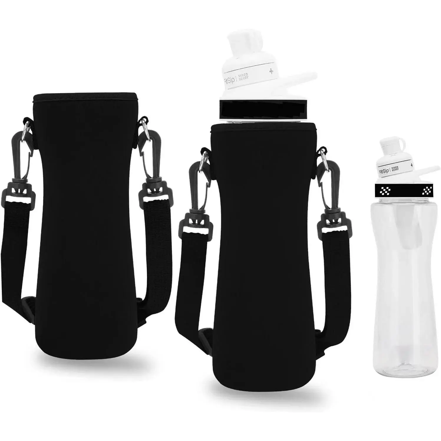 32oz Lightweight Waterproof Sleeve - Compatible with Cirkul Water Bottles, Fits Plastic and Steel Drinkware Covers, Water Proof, Elastic, Unisex, Adjustable Strap Design, Snug Secure