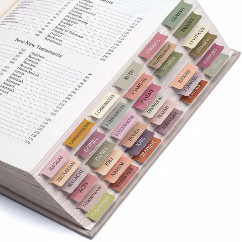 Bible Tabs Set, 75 Large Print Bible Index Tabs, 66 Old & New Testament + 9 Blank Tabs, Easy Navigation, Boho Bible Study Accessories