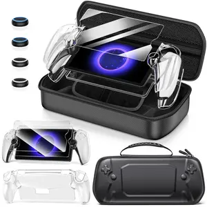 ESYWEN Storage bag suitable for PS5 handheld console Front host pattern design, surface PU, easy to wipe and clean; Sandwich EVA material, strong pressure resistance, wear resistance and scratch resistance