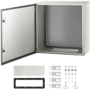 VEVOR NEMA Metal Case,  24x24x12'' NEMA 4X Metal Electric Enclosure, IP66 Water & Dust Resistant, Suitable for Both Outdoor & Indoor Use, Includes Mounting Plate