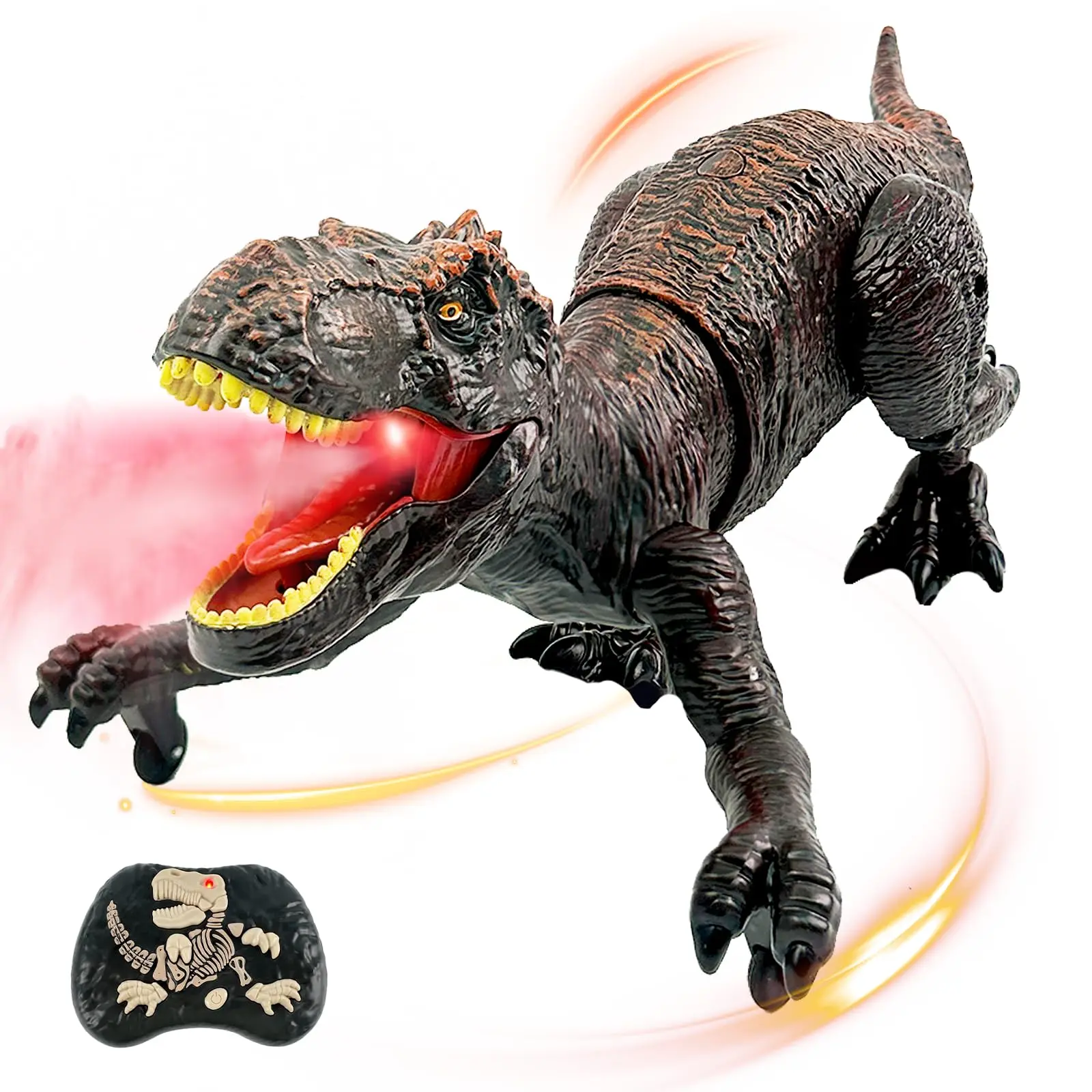 Remote Control Dinosaur for Kids 3-12, RC Robot Dinosaur Toys with Realistic Legs Mist Spray & Roaring Sound, Perfect Birthday Gift for Boys & Girls
