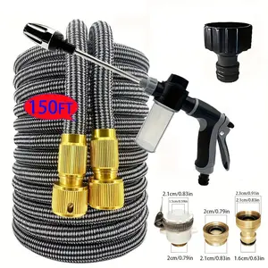 High Pressure Garden Hose, Durable Garden Hose, Expandable Magic Hose For Garden Watering And Cleaning, US3/4 Joint Sprinkler Head, Sprinkler Device, Collapsible Garden Hose, Outdoor Garden Hose, Watering Tool
