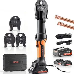 fathersdaygift  VEVOR Mini ProPress Tool, 18V Electric Pipe Crimping Tool for 1/2, 3/4, 1 Copper Pipes, Press Tool Kit with 3 Pro Press Jaws, 2pcs 18V 2AH Battery, Fast Charger Carrying Case
