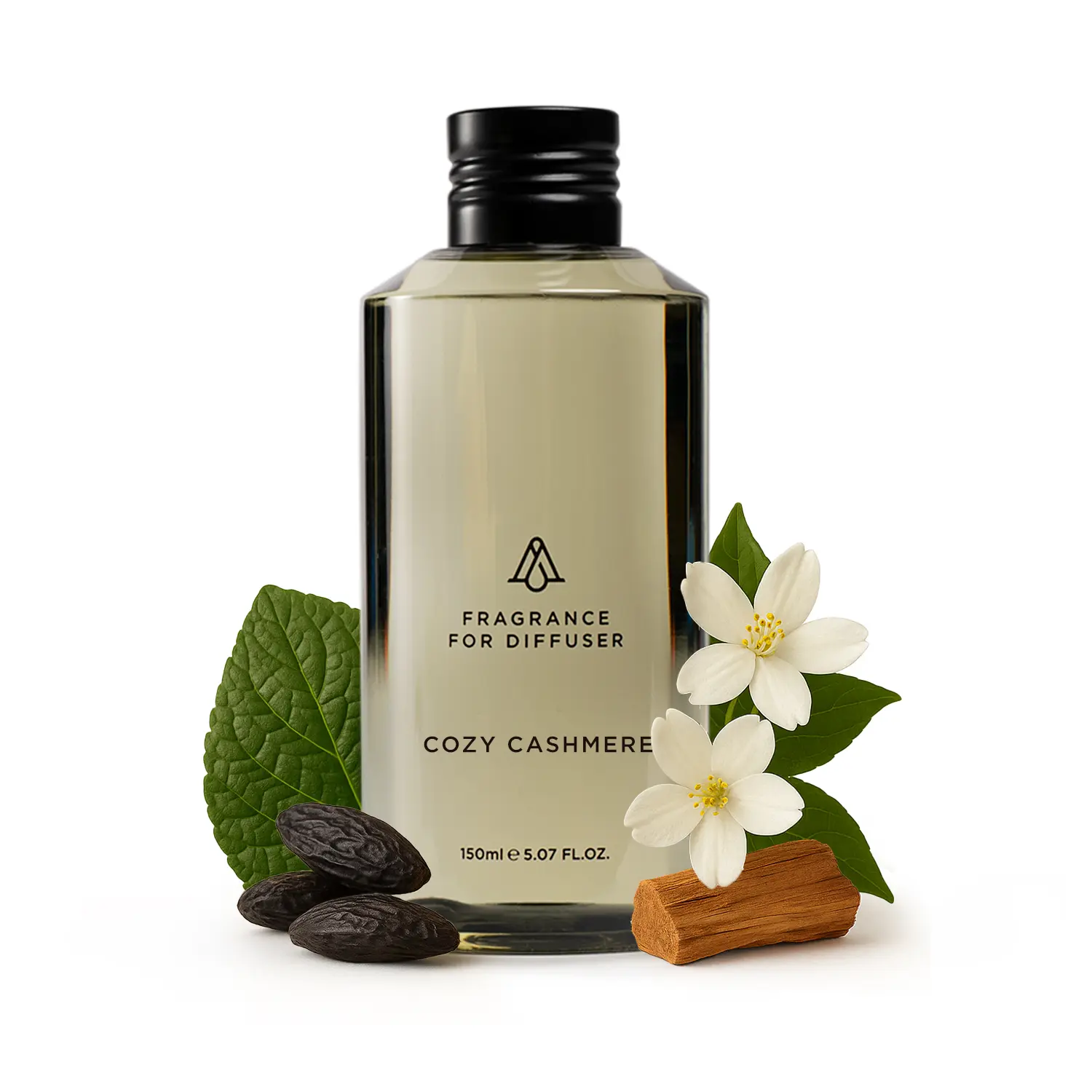 AromaPlan Cozy Cashmere - AP048 Woody Scented Oil - Aromatic Refill, Fragrance for Diffuser, Freshener, Auspicious Home Fragrance for Daily, Evening Use - Glass Bottle Included