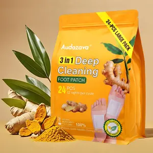 24Pcs Natural Herbal Foot Pads - Lavender, Bamboo Charcoal, Bamboo Vinegar & Ginger Deep Cleansing Patches for Sleep Support, Stress Relief & Relaxation, Overnight Soothing Foot Care Kit toxin removal