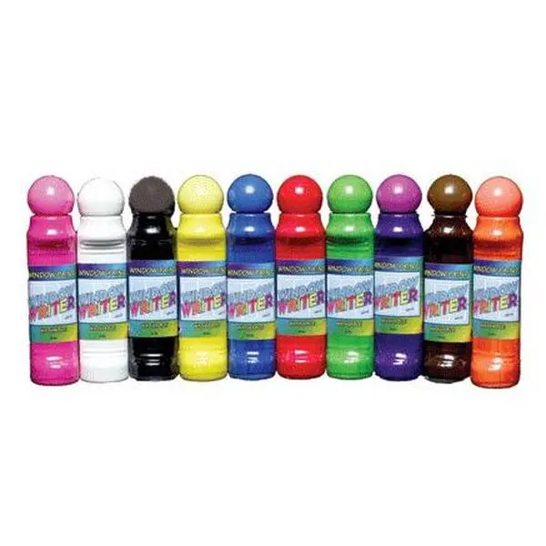 212 MAIN Crafty Dab Window Paints & Window Writers 10-Pack - Vibrant Art Color Set for Office & School Stationery Supplies