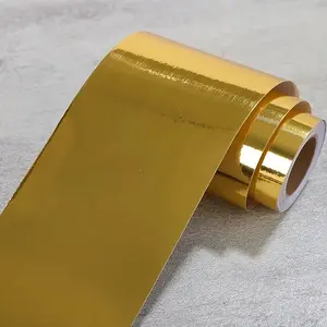 Luxury Gold Foil Decorative Wallpaper Film, Metallic Leaf Texture, Peel-And-Stick Interior Wall Paper Alternative, Suitable for Doors, Walls, Floors, Cabinets