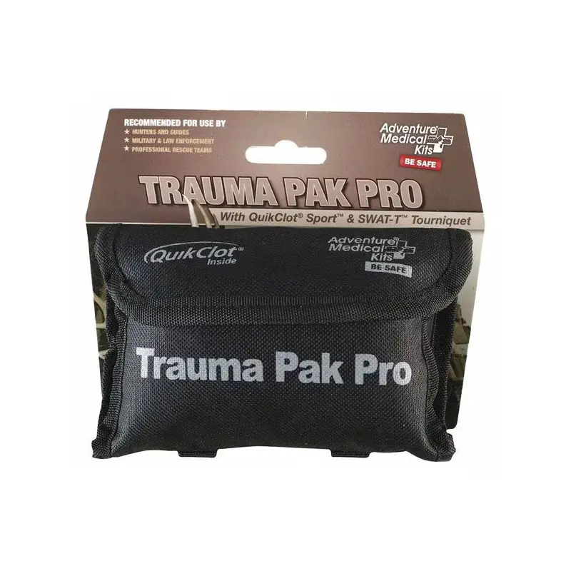 Adventure Medical Kits Trauma Pak Pro Comprehensive Emergency Safety Kit - Tourniquet, QuikClot Clotting Sponges, Duct Tape, Latex-Free Gloves, Trauma Pad, 2.5in Compact Pocket-Ready Emergency Supplies & Portable Equipment