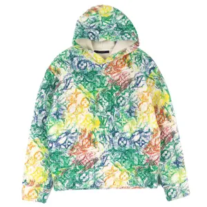 Pre-owned Louis Vuitton Cotton Small Leather Goods Pastel Monogram Velvet Hoodie