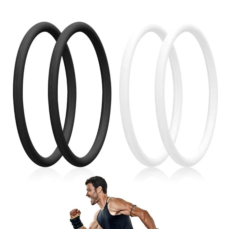 Silicone Patella Knee Band 2 pcs Adjustable Breathable Support for Basketball Running Tendon Relief 7.5 cm Diameter Comfortable Strap