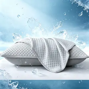 Summer Cooling Pillowcase Queen Size Solid Color Ice Bean Bean Pillowcase Cool Feeling Air Conditioning Cover Washable Breathable (No Pillow)