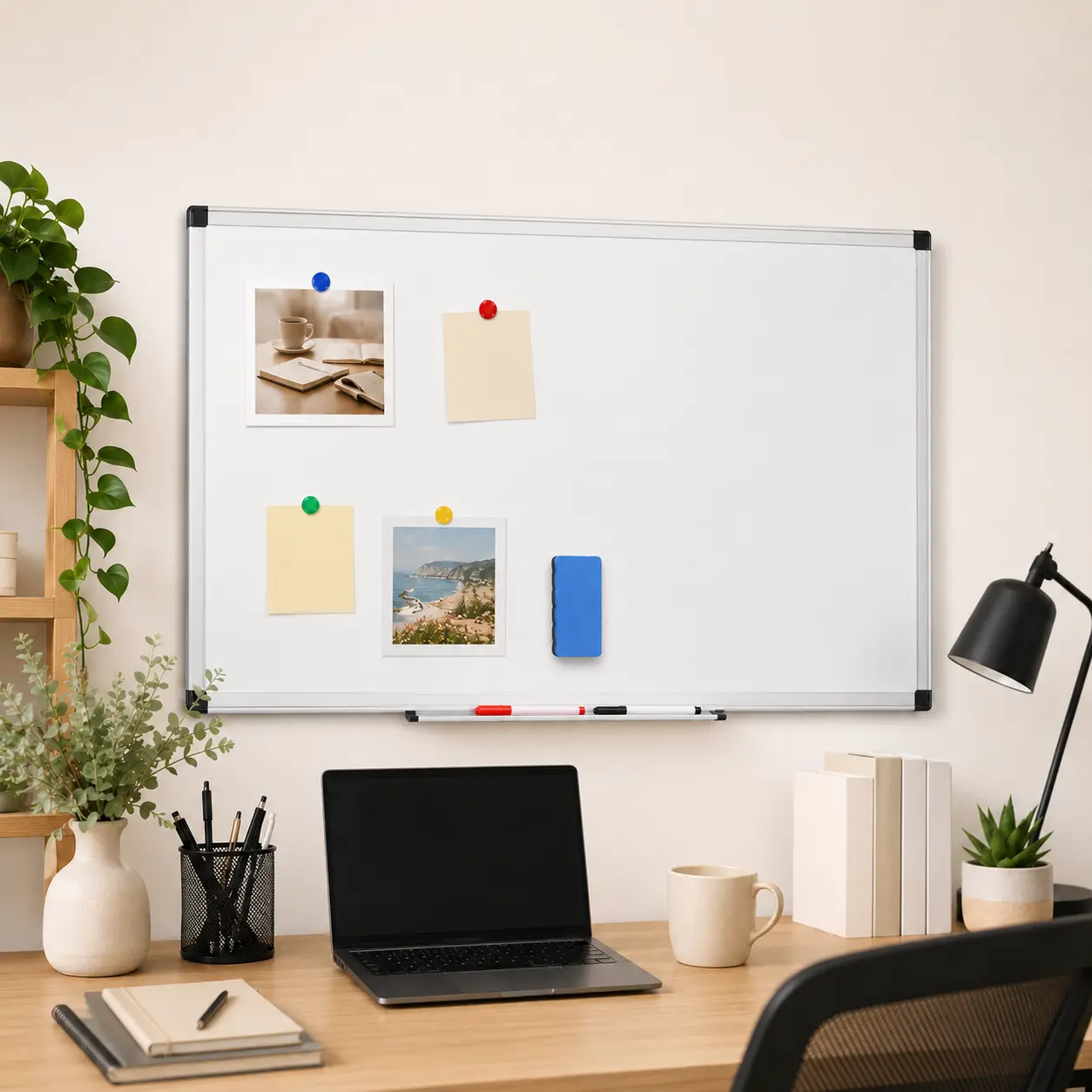 Magnetic Dry Erase Whiteboard 36 x 24 Inch, Double-Sided White Board with Silver Aluminum Frame, Wall Mounted Hanging Marker Board for Home Office School Classroom, Horizontal or Vertical Memo Board with Mounting Kit