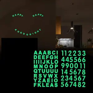 84pcs Premium Luminous Material Glow-in-the-Dark Alphanumeric Stickers Set, 2 Sets, Easy to Remove, for Car Motorcycle Mailbox Laptop Keyboard Party Decorations (Green-S)