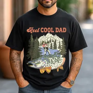 [Sale off up to 50%] Reel Cool Dad Shirt, Shirt for Fishing Dad, Fishing Gift for Grandpa, Fishing Dad Birthday Gift, Retro Fishing Dad, Fisherman Shirt, Graphic Streetwear T-shirt