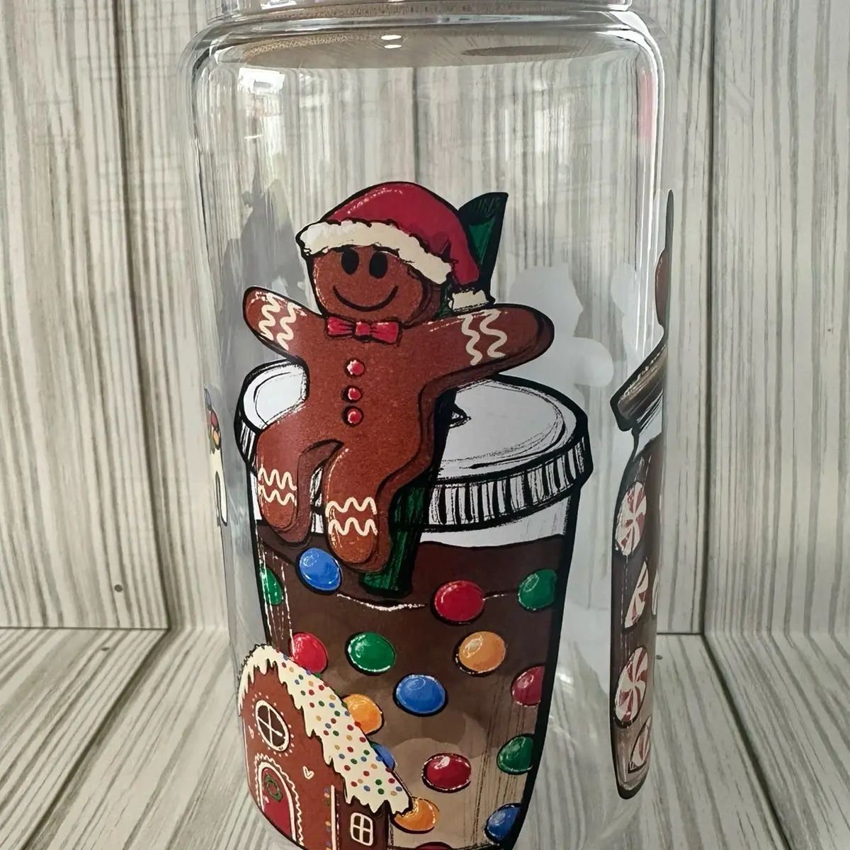 Gingerbread Christmas Glass Cup
