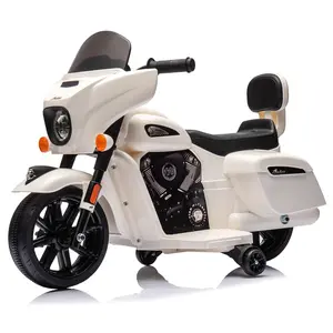 【Christmas Gift】6V Licensed Electric Dirt Bike for Toddlers & Kids (Ages 18 Months-5 Years) - White, Lightweight 4-Wheel Design Ride-On Motorcycle with Music & Headlight, Four Wheel Design
