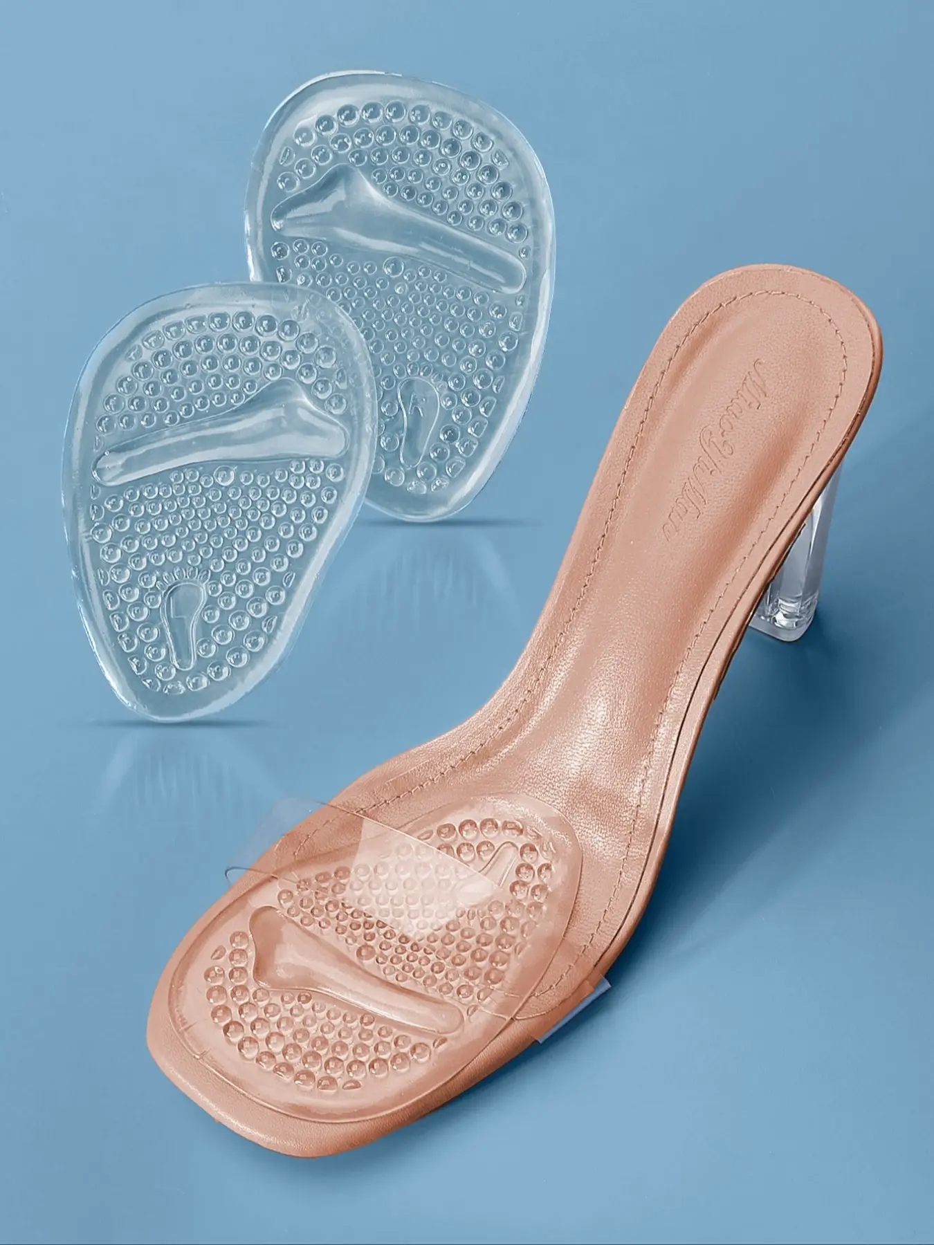 Non-Slip Gel Insoles for High Heels, Soft Shoes Insole, Silicone Insoles, Breathable Moisture-Wicking Half-Size Inserts for All-Day Comfort