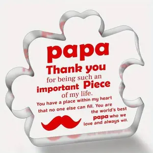 Papa Grandpa Gifts, Grandfather Gifts from Grandkids, Birthday Father's Day Christmas Thanksgiving Present for Dad Grandpa Gift Idea, Papa Acrylic Decoration Sign/Plaque Decorative