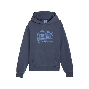 PUMA Mens X Madhappy Relaxed Graphic Fleece Hoodie Casual Outerwear Casual - Blue