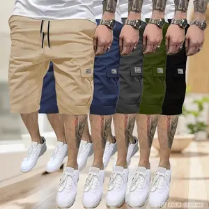 3 Piece Men's Shorts Set Brown Black & Green Slanted Pockets Versatile Casual Wear 3 Piece Bottoms for Everyday Use Menswear Overalls shorts men