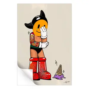 Astro Boy Meltdown Peel & Stick Canvas Decal,  Stickablez Wall Art Print