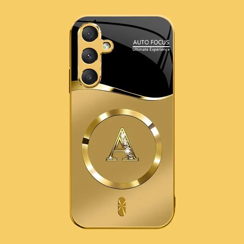 Suitable for [Galaxy S23 Fe] high-end MagSafe phone case，Choose from any of the 26 letters， The pattern features a printed effect and is not 3D-dimensional YM99