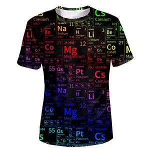 Unisex Vibrant Periodic Table Elements Print T-Shirt – Science Enthusiasts, Back-to-School, Casual Daily Wear | Chemistry Lovers, STEM Pros, Educational Theme Apparel