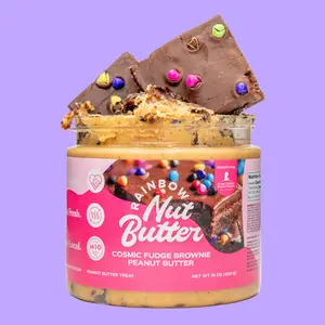 GALAXY BROWNIE METEOR Chocolate Peanut Butter Treat Snack - Sweet Flavor with Chocolate Syrup - Rainbow Nut Butter High Protein Snack Great for Kids