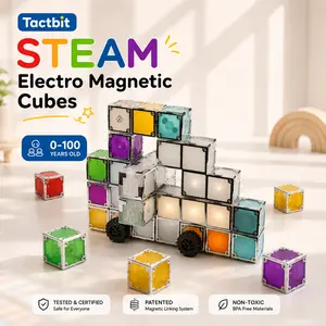 TACTBIT QuadCubes Combo Set | Magnetic Electronic Screen-free, Family bonding, SEN and Seniors’ Full STEAM Learning system with Light, Music, Recorder with sensor.