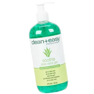 Clean+Easy Professional Satin Smooth Aloe Vera Soothing Gel - 16 fl oz Post-Wax Care for Face Body & Legs Hydrating Relief