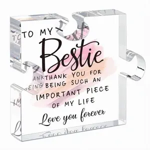 Bestie Gifts for Women Friendship - Acrylic Puzzle ,Gifts for Friends Female,Friend Gifts for WomenBirthday,Bff Soul Sister Work Bestie Gifts for Women,Thankgiving Gifts Room Decor Frame Signs Decoration Items