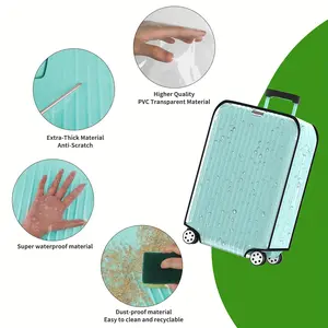 PVC Transparent Luggage Protective Cover, Waterproof Durable Dustproof Baggage Case Sleeve, Fits 20 Inch Wheel Suitcase