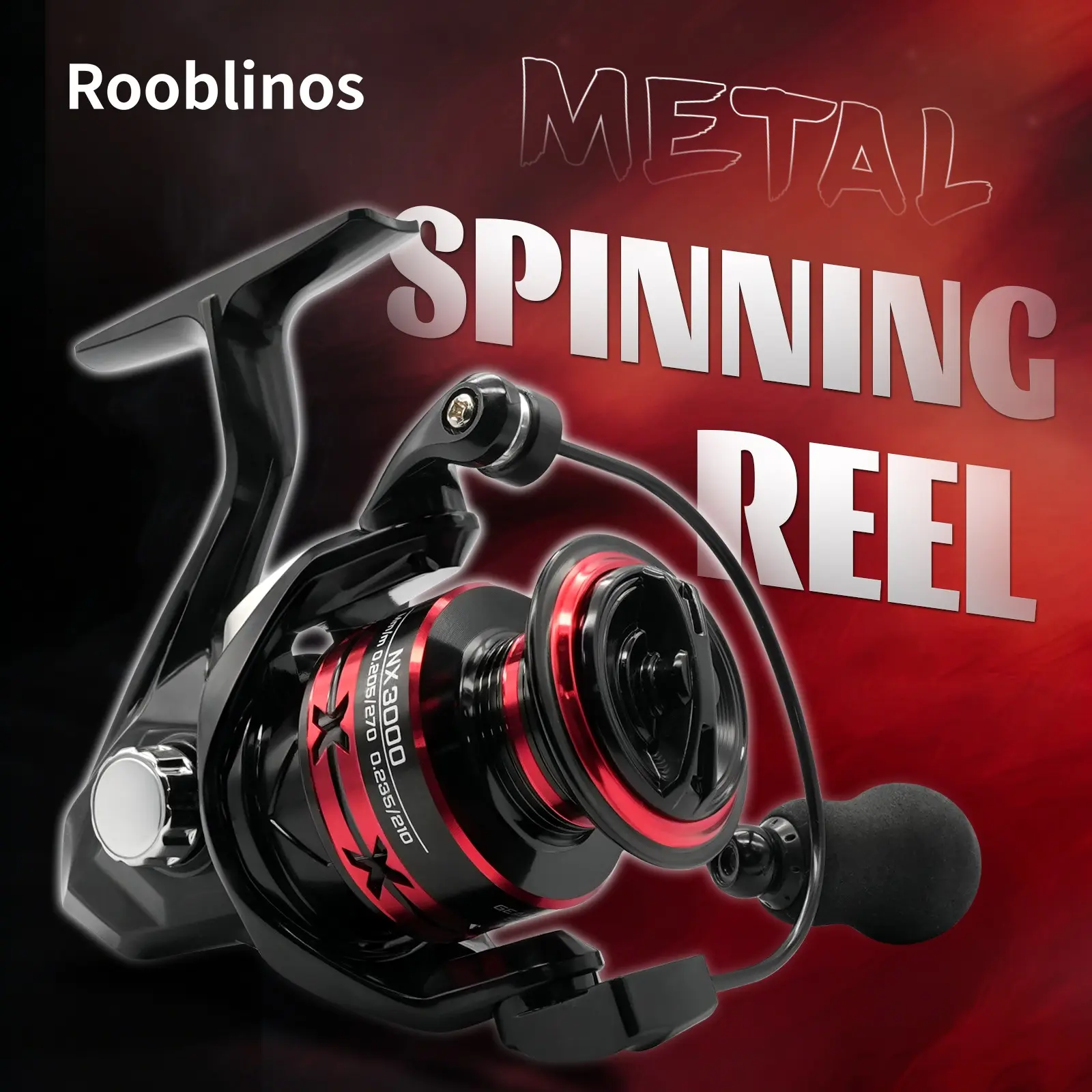 Rooblinos RNX Spinning Fishing Reel features 8KG max drag, stainless steel main spindle & large gear disc for smooth stable retrieve, Lightweight alloy body, precise casting, corrosion-resistant for saltwater, ergonomic EVA handle, Fishing Equipment