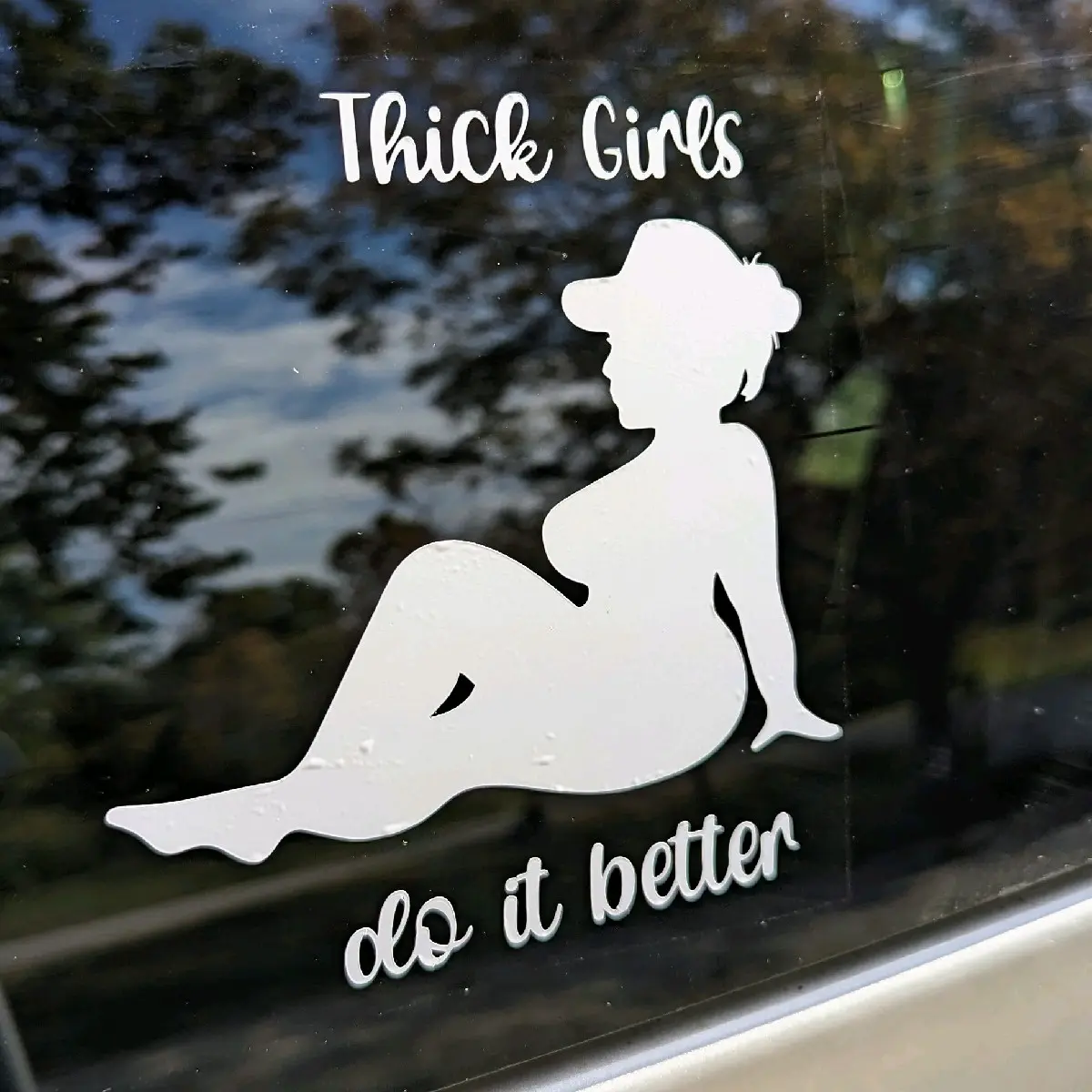 Thick Girls Vinyl Car Window Decal - 5 inch, High Quality Material