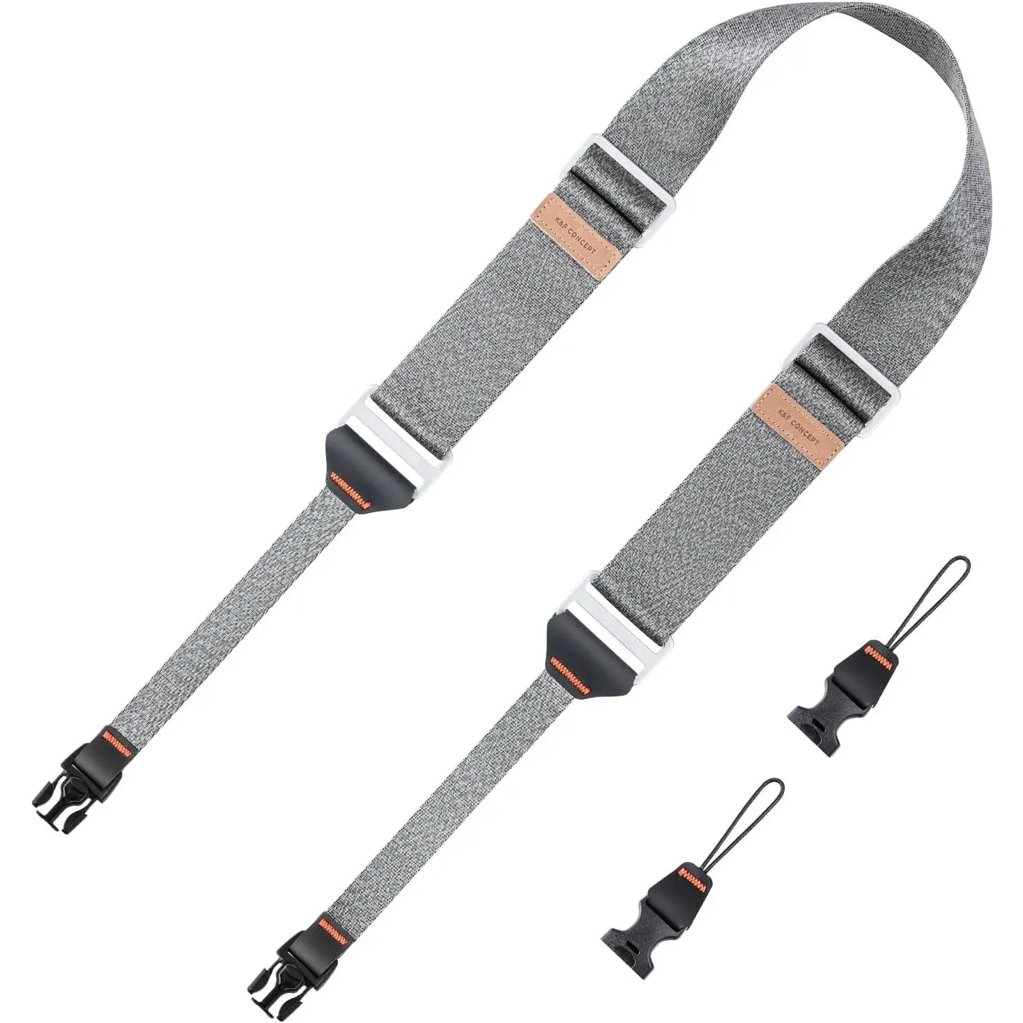K&F CONCEPT 45mm Camera Neck Strap for Photographers Camera Strap Quick Release Clip Adjustable Sling Strap Compatible with Nikon Canon Sony Olympus DSLR Camera Silver