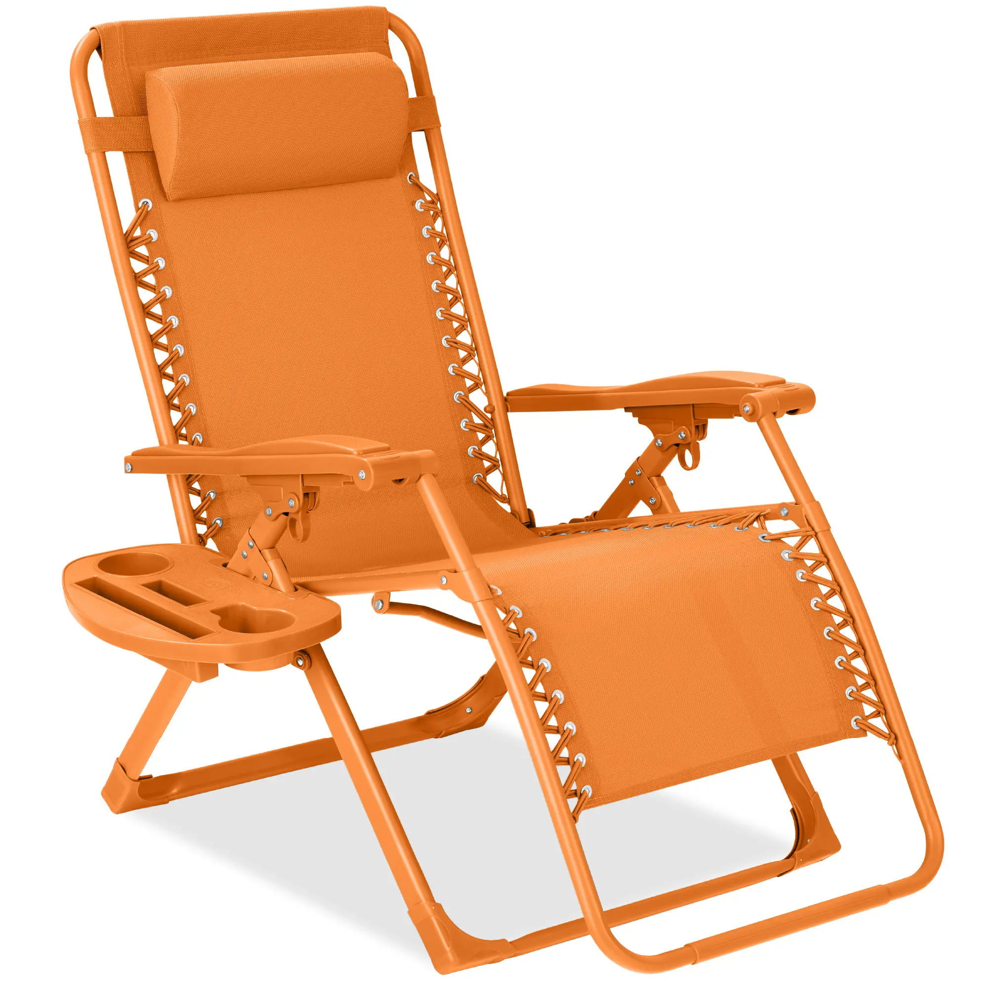 Best Choice Products Monochromatic Zero Gravity Chair, Folding Patio Recliner w/Side Tray, Headrest
