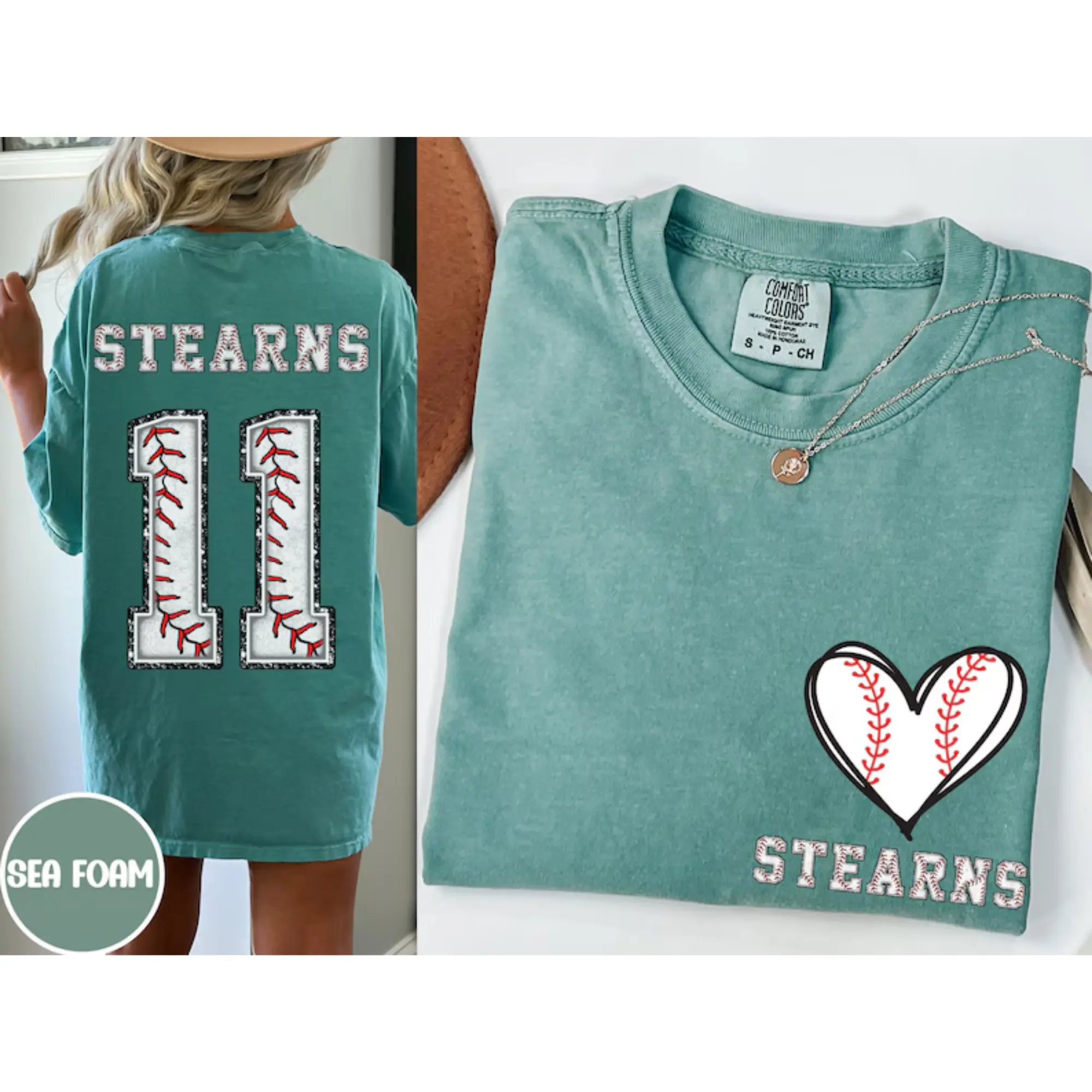 Baseball mom shirt comfort colors, Tball mom custom baseball gift, baseball pocket momshirt, Two sided sport shirt, Baseball heart shirt