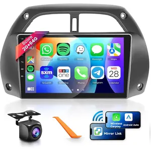 RIMOODY 8-Core 2G+64G Car Radio with 9'' IPS Touch Screen Car Display Screen for Toyota RAV4 2001-2006, Wireless CarPlay, Android Auto, 32-Band DSP, BT5.0, GPS, WiFi, HD Backup Camera, Mirror Link